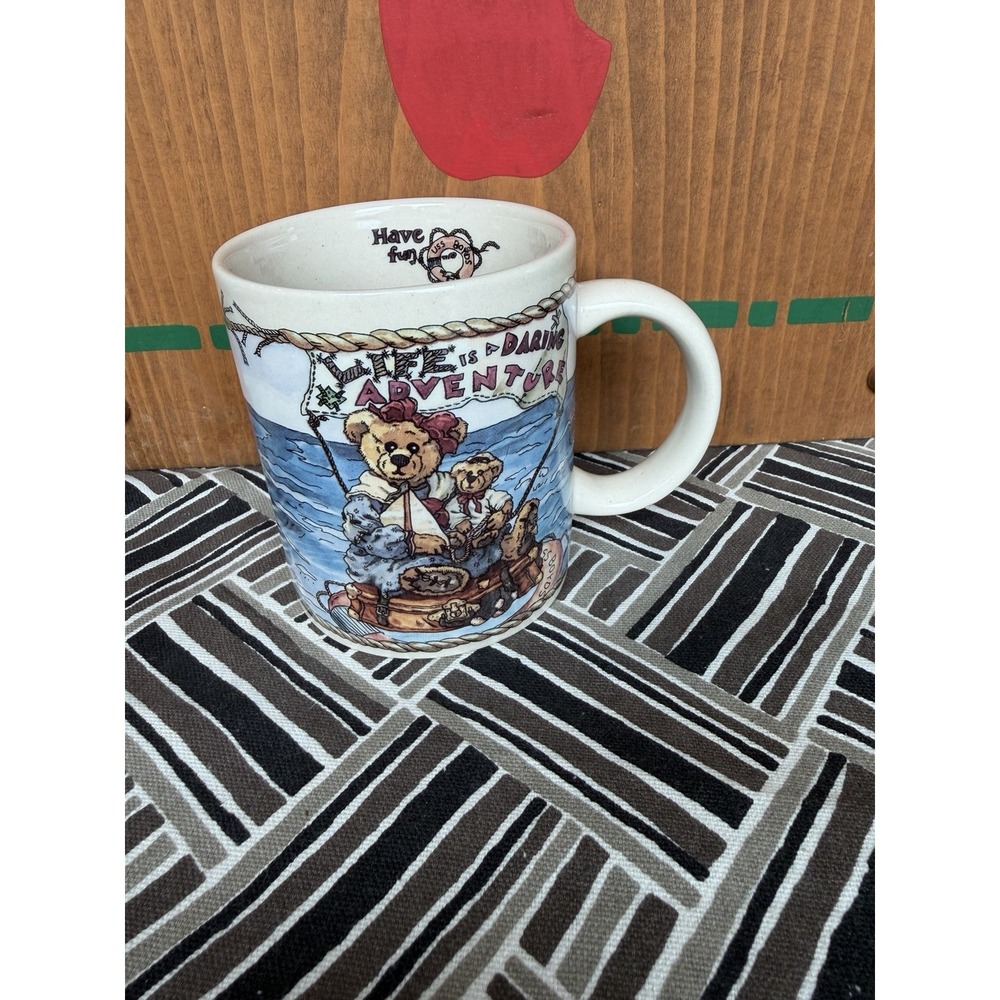 Vintage 1998 Boyds Bears Life Is A Daring Adventure Coffee Mug